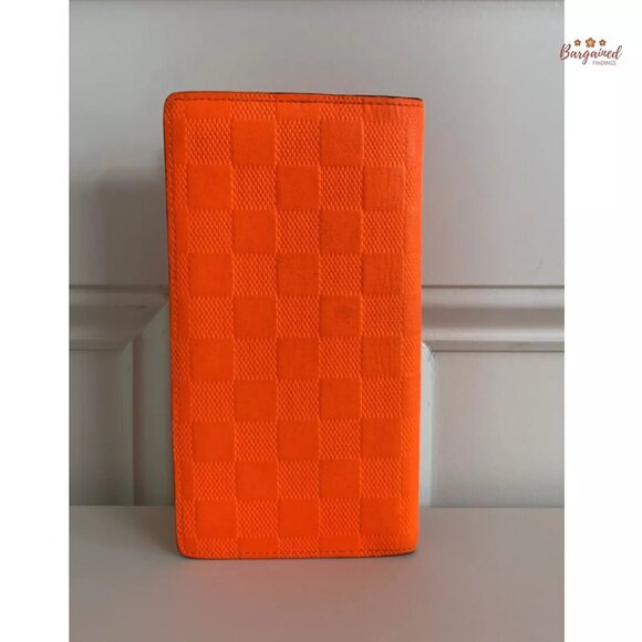 Authentic Louis Vuitton Orange Damier Infini Leather Brazza Bifold Wallet SP4182 - Picture 3 of 13